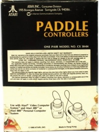 Atari Paddle Controllers (CX 30-04) Box Art