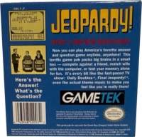 Jeopardy! (dual color GameTek logo / Sausalito, CA) Box Art