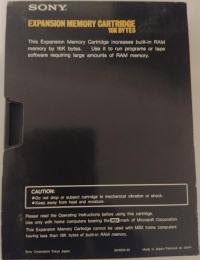 Sony Expansion Memory Cartridge 16K Byte Box Art