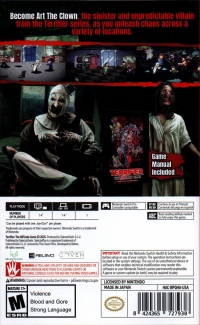 Terrifier: The Artcade Game Box Art