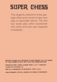 Super Chess (Topsoft) Box Art