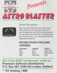 Astro Blaster (cassette) Box Art