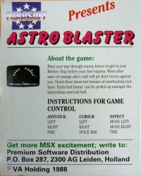 Astro Blaster (disk) Box Art