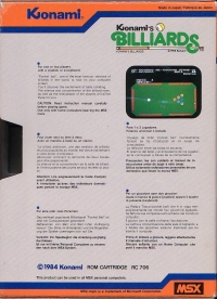 Konami's Billiards Box Art