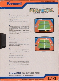 Konami's Ping Pong Box Art