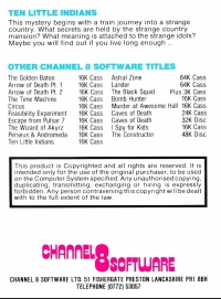 Ten Little Indians (Channel 8 Software) Box Art
