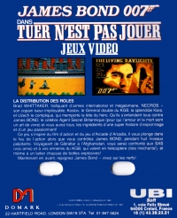 James Bond 007 dans Tuer n'est pas Jouer Box Art