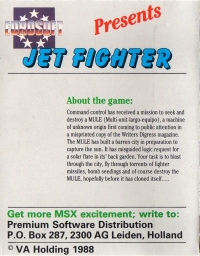 Jet Fighter (Eurosoft / cassette) Box Art
