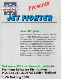Jet Fighter (Eurosoft / disk) Box Art