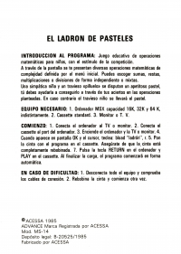Ladrón de Pasteles, El Box Art