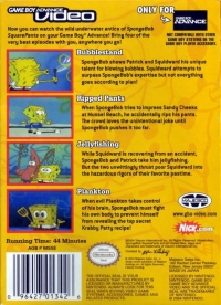 Game Boy Advance Video: SpongeBob SquarePants Volume 1 - Game Boy ...
