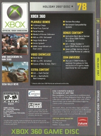 Official Xbox Magazine Disc 78 Holiday 2007 Box Art