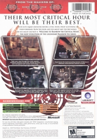 Tom Clancy's Rainbow Six: Critical Hour Box Art