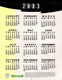 Westwood Studios 2002 Calendar Box Art