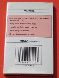 SNK Memory Card (white box) Box Art