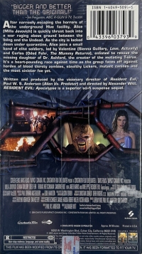 Resident Evil: Apocalypse (VHS) [US] Box Art