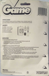 Recoton Game Cleaning Kit for Sega Genesis Box Art