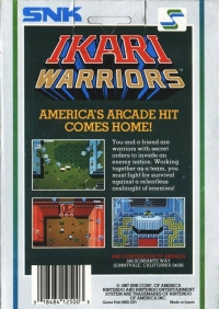 Ikari Warriors (3 screw cartridge) Box Art