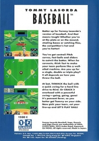 Tommy Lasorda Baseball - Sega Classic Box Art