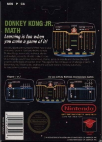 Donkey Kong Jr. Math (3 screw cartridge) Box Art