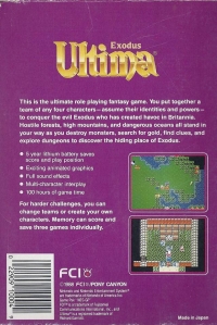 Ultima: Exodus Box Art