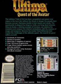 Ultima: Quest of the Avatar Box Art