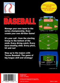 Tecmo Baseball (round seal) Box Art