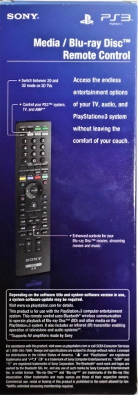 Sony Media / Blu-ray Disc Remote Control Box Art