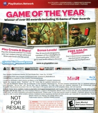 LittleBigPlanet: Game of the Year Edition - Greatest Hits (Not for Resale) Box Art