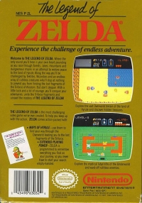 Legend of Zelda, The (3 screw cartridge / ©ⓂNintendo® / oval Seal™) Box Art