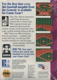 R.B.I. Baseball '94 Box Art