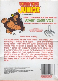 Donkey Kong Jr. (Coleco Cartridge) Box Art