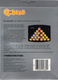 Q*Bert (Parker Bros. Cartridge) Box Art