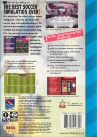 Championship Soccer '94 Box Art