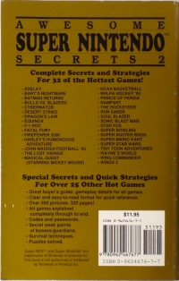 Awesome Super Nintendo Secrets 2 Box Art