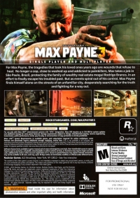 Max Payne 3 (Not for Resale) Box Art