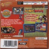 2 Games in 1: Sonic Pinball Party + Sonic Battle [DE] Box Art
