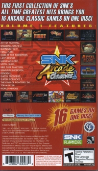 SNK Arcade Classics Volume 1 Box Art