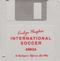 Emlyn Hughes International Soccer (red Amiga label) Box Art