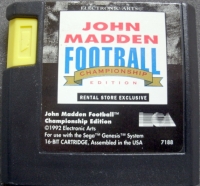 John Madden Football '93 - Championship Edition (Rental Store Exclusive) Box Art