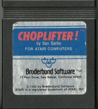 Choplifter! (cartridge / For Atari Computers label) Box Art