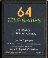 Asteroids (text label / 64 Tele-Games) Box Art