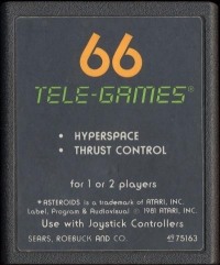 Asteroids (text label / 66 Tele-Games) Box Art