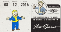 Fallout Vault Boy Pin of the Month - Idiot Savant Box Art