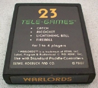 Warlords (1981 / black box / text label cartridge) Box Art