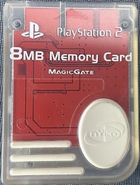 Nyko Memory Card 8MB (clear red pcb) Box Art