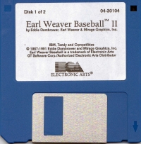 Earl Weaver Baseball II (3.5 Floppy) Box Art