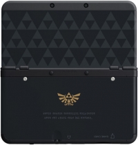New Nintendo 3DS Cover Plates No.024 - Black Tri-Forces and Hylian Crest Box Art