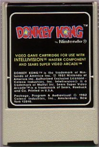 Donkey Kong (tan cartridge) Box Art