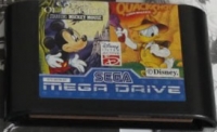 Quackshot Starring Donald Duck / Castle of Illusion Starring Mickey Mouse (white block label) Box Art